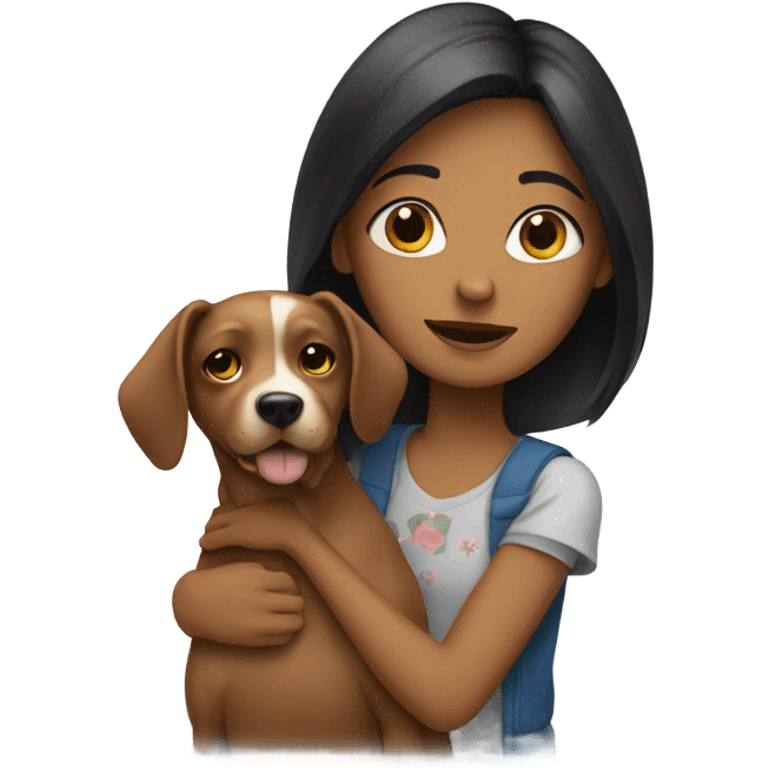 Girl with dog emoji