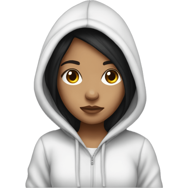 sick girl in hoodie light skin black hair emoji