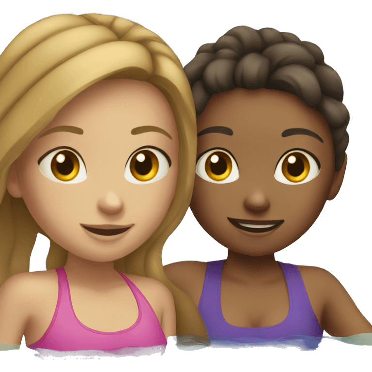 two girls at the swimming pool emoji