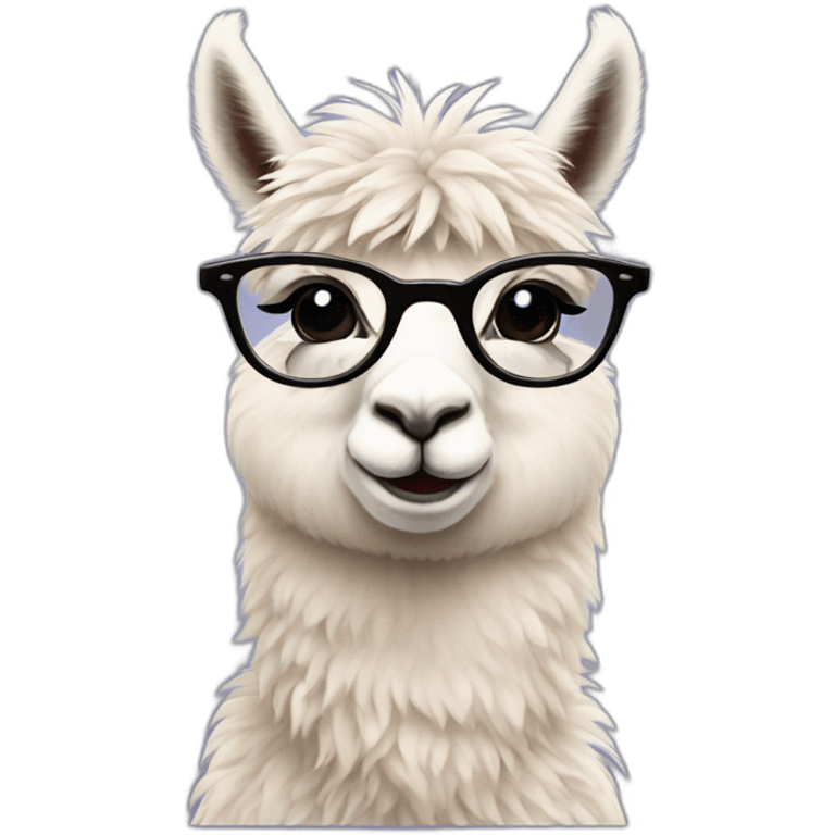 Baby Llama in glasses emoji