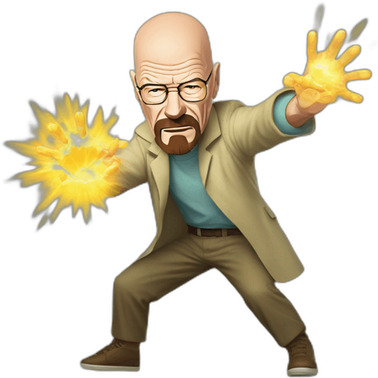 Walter white does a Kamehameha attack emoji