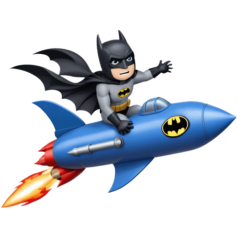 batman france riding a rocket ship boom! emoji