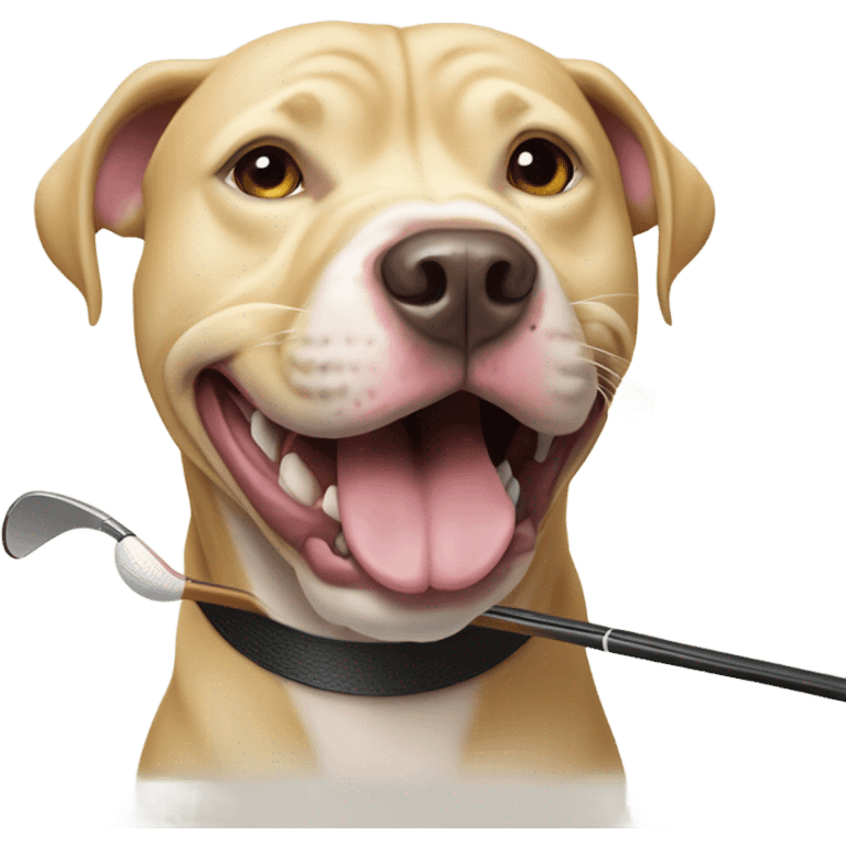 All blonde pitbull lab mix golfing emoji