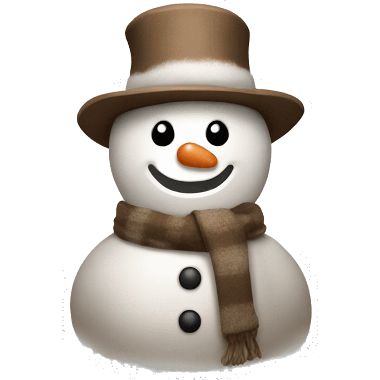 Brown and white asthetic snowman emoji