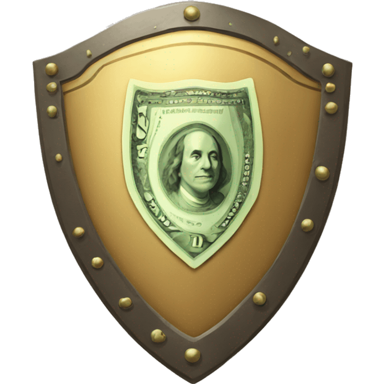 Shield with the old money in it emoji