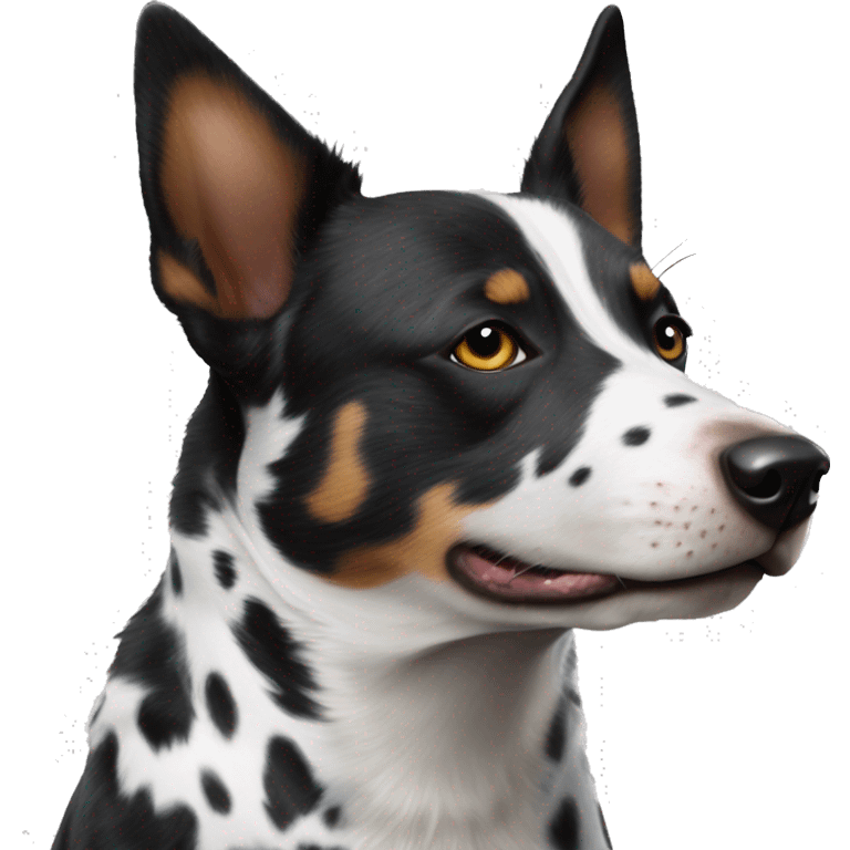 Black and white spotted Australian cattle dog emoji