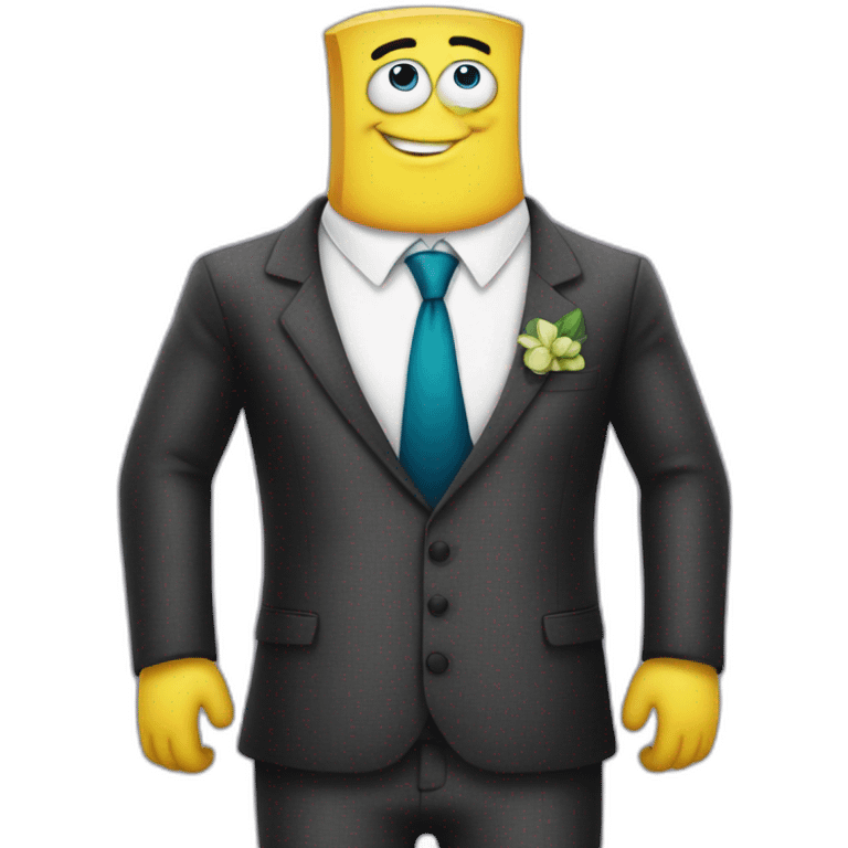 patrik from spongebob with a suit emoji