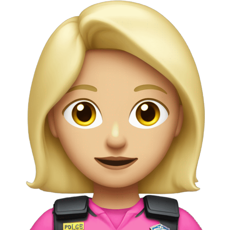 Blonde female in pink rainbow police outfit emoji