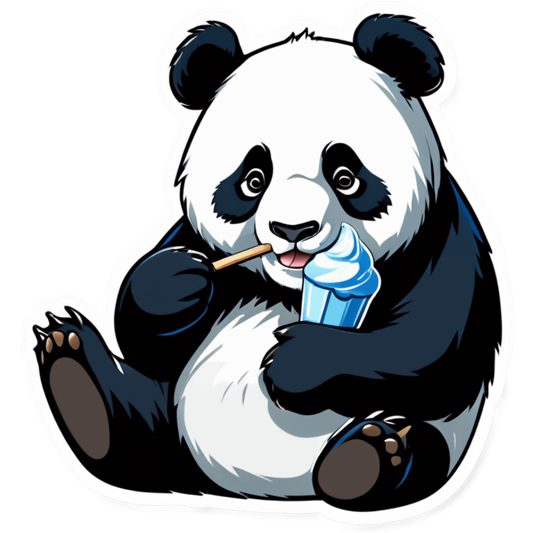 Panda qui mange une glace  emoji