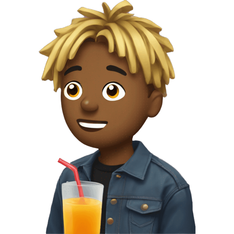 juice wrld drinking juice emoji