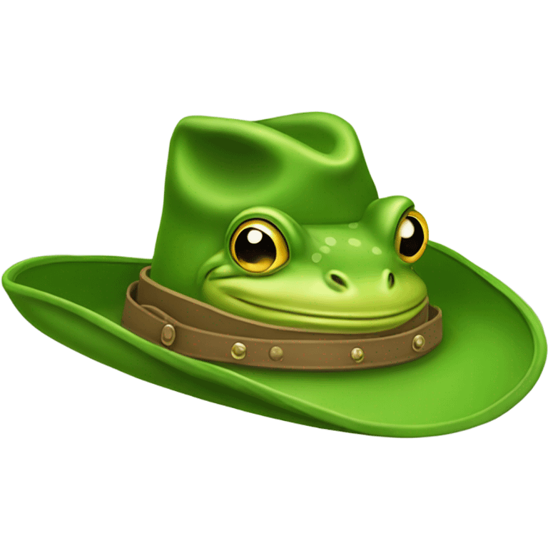 Green frog cowboy hat emoji