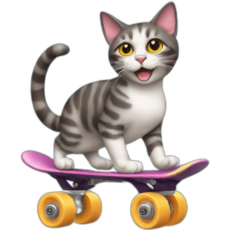 roller skating cat emoji