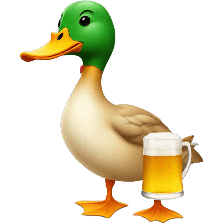 duck holding a beer emoji