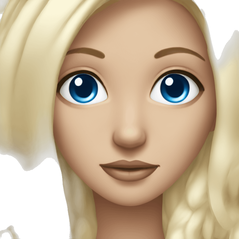 Spa blonde girl blue eyes emoji