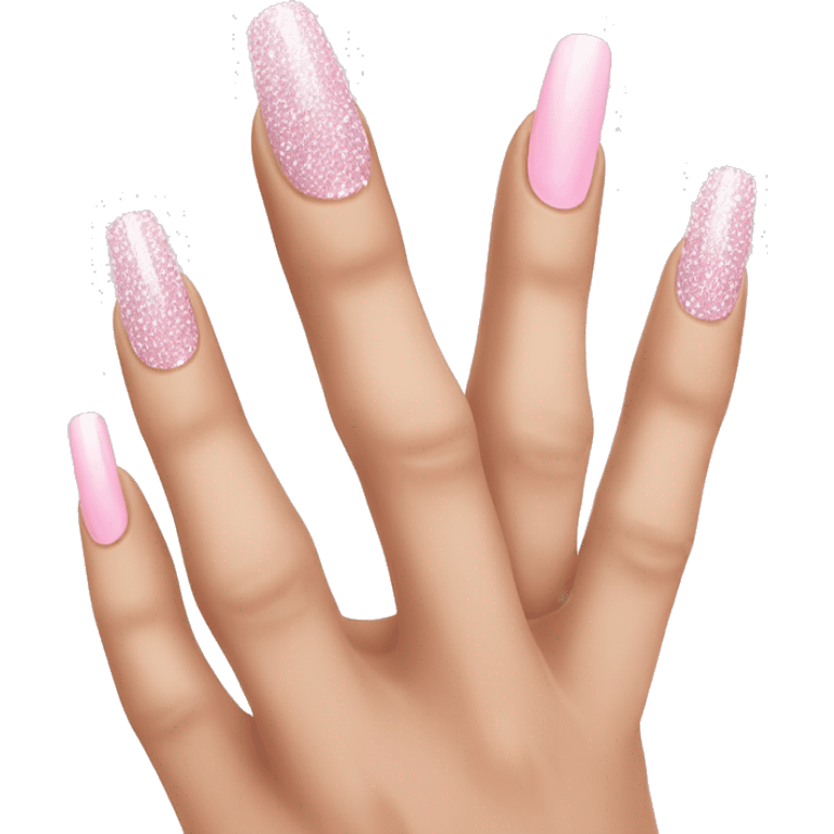 Light pink sparkly nails manicure emoji