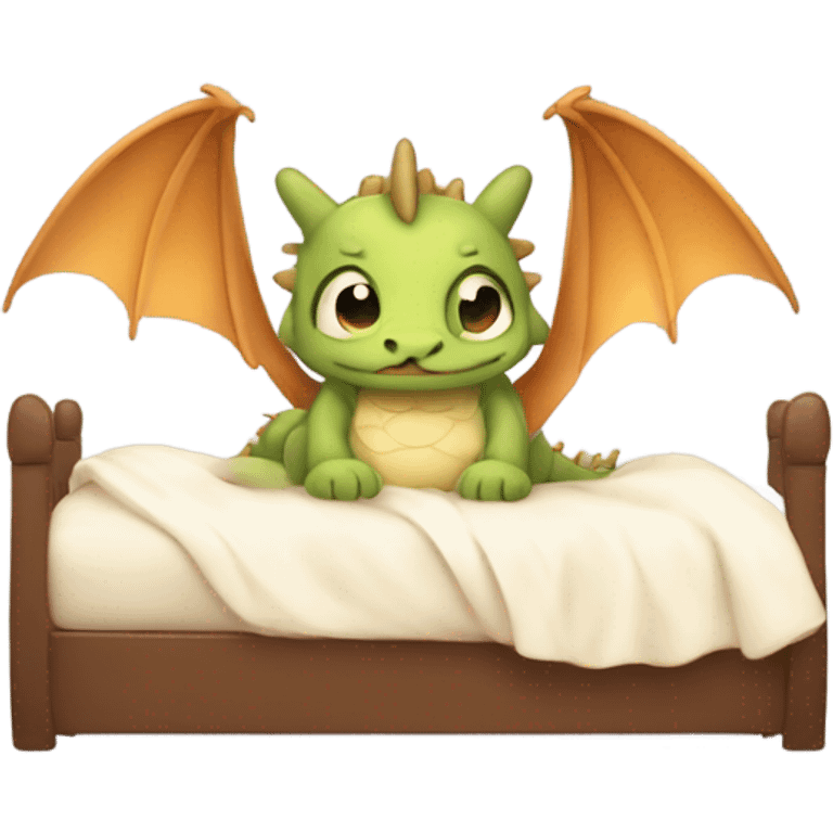 Cute Dragon going to bed  emoji