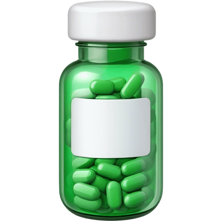 a green perscription pill bottle emoji