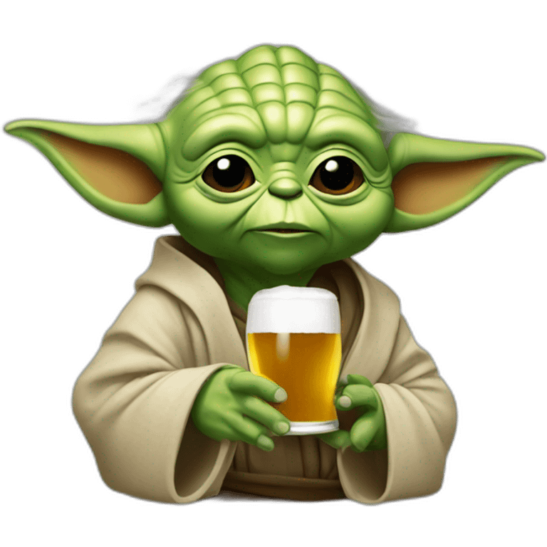 Yoda qui boit de la bière emoji