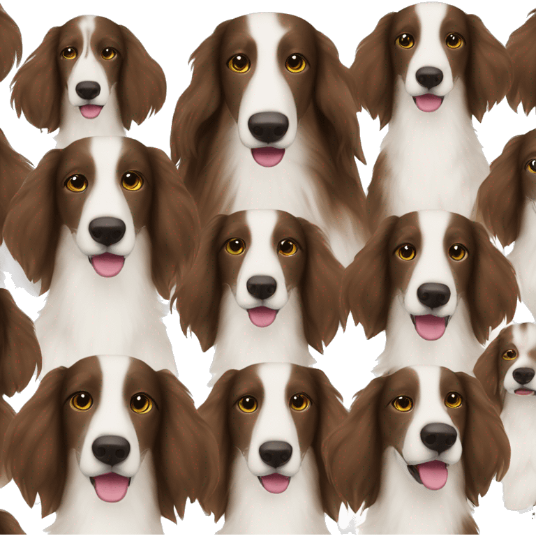 Dog borzoi dark brown fur full face  emoji