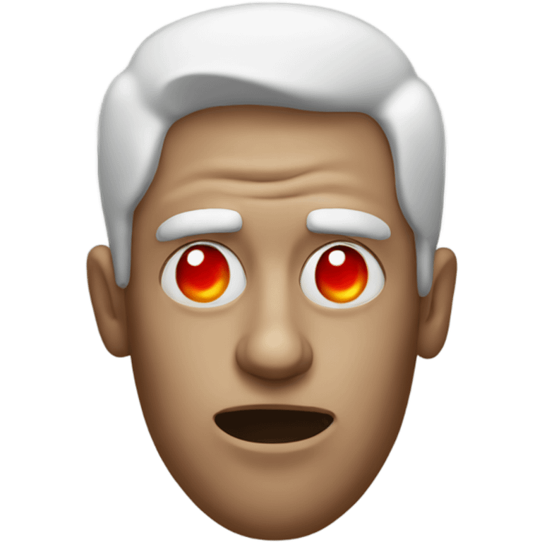 Man with red eyes blowing steam emoji