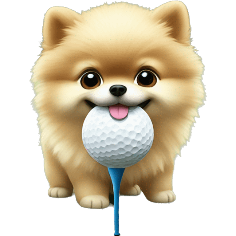 Pomeranian puppy golf emoji