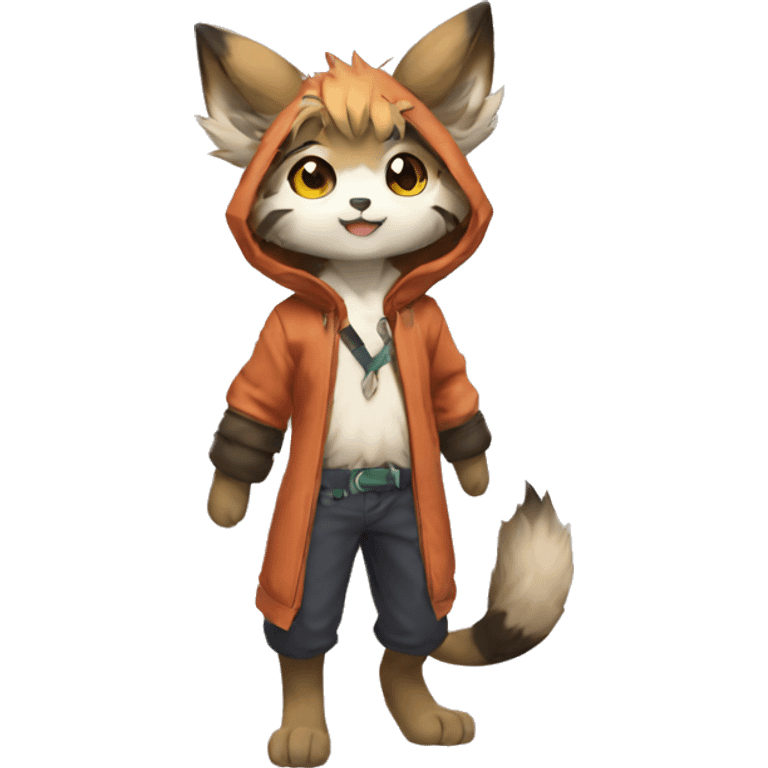 Kemono-style, Chibi, Anthro-Fur-Sona-Fakémon, clothing, Full Body emoji