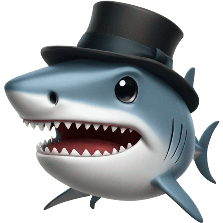 shark with tophat emoji