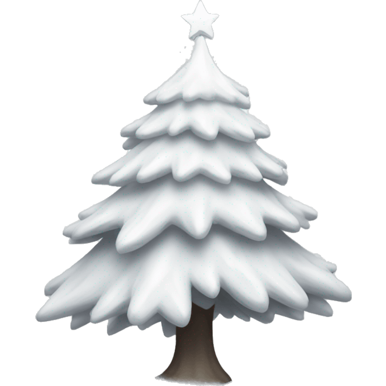 Aesthetic white Christmas tree with white ball emoji