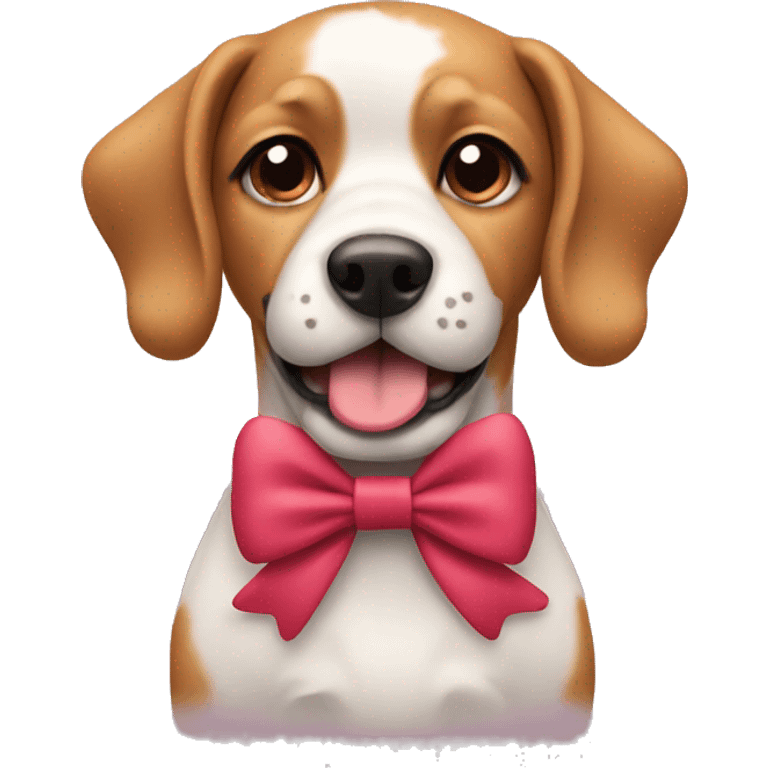 Dog wearing a bow emoji