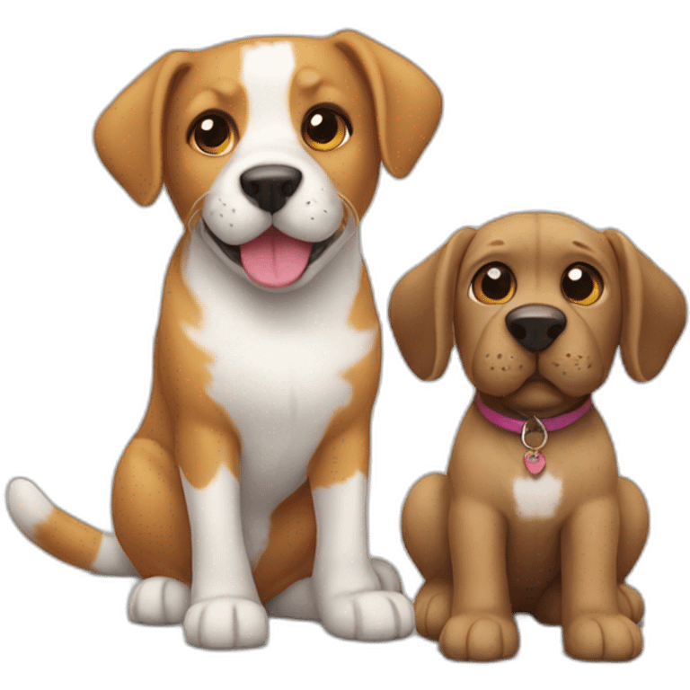 Cat and dog friends emoji