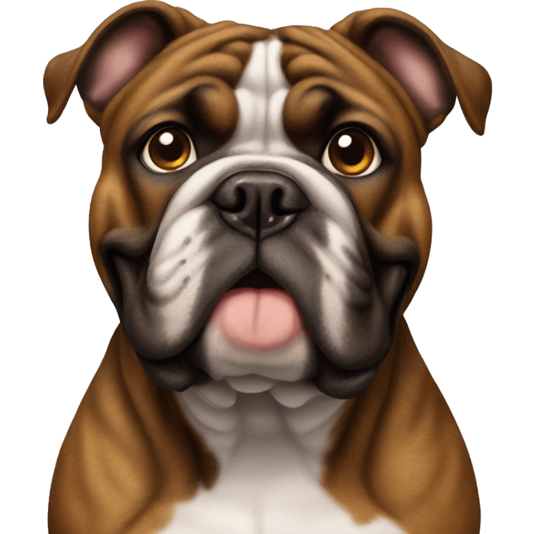 Brindle brown bulldog emoji