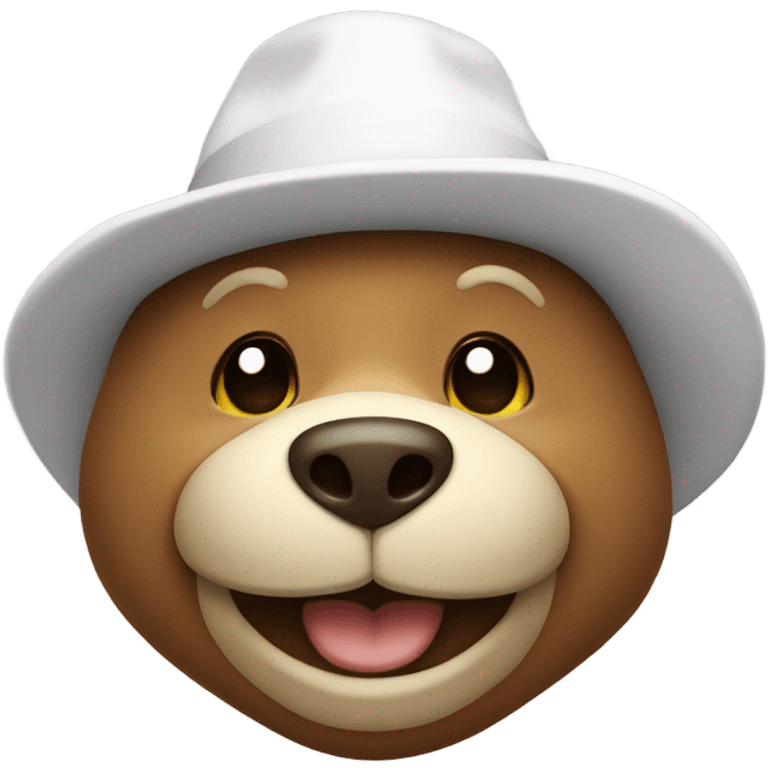 a smiling bear in a white hat emoji