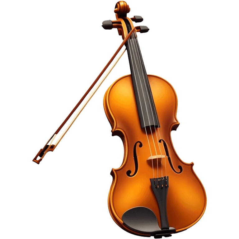 Cinematic Realistic Violin, rich polished wood with delicate curves, taut strings reflecting warm golden light, fine dust particles catching the glow, intricate f-holes adding elegance, glowing with an air of timeless beauty and musical soul. emoji