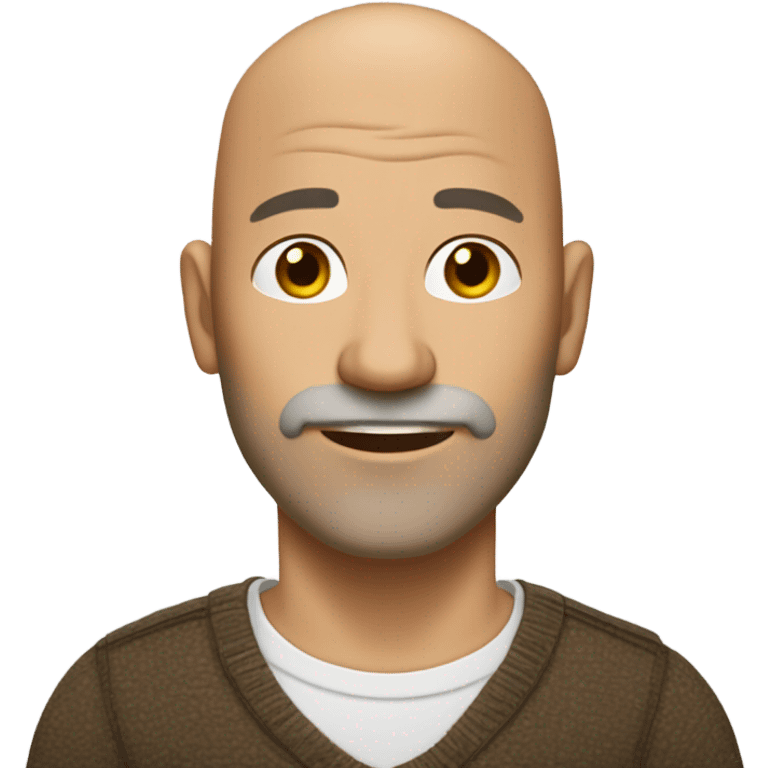 Middle aged man bald with prickly beard and prickles of hair brown eyes tan skin emoji