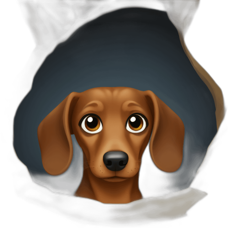 Dachshund dog in a cave emoji