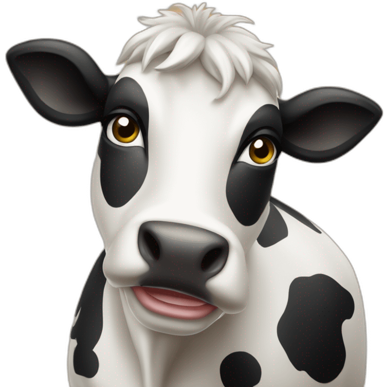 Une vache sur une botte de foin emoji