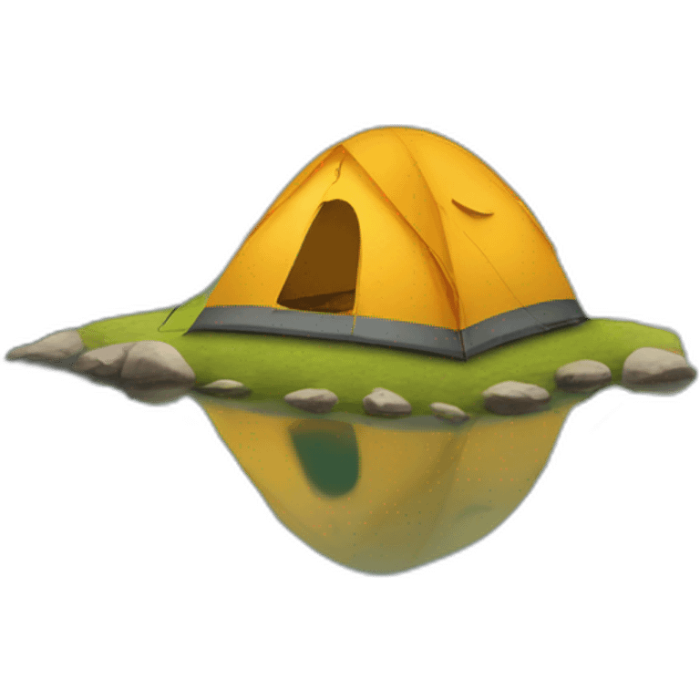 Tent near lake emoji