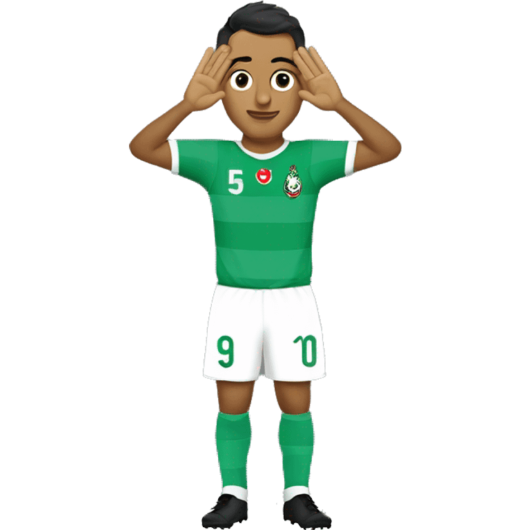 Omar alsomah al ahli player doing a salute emoji