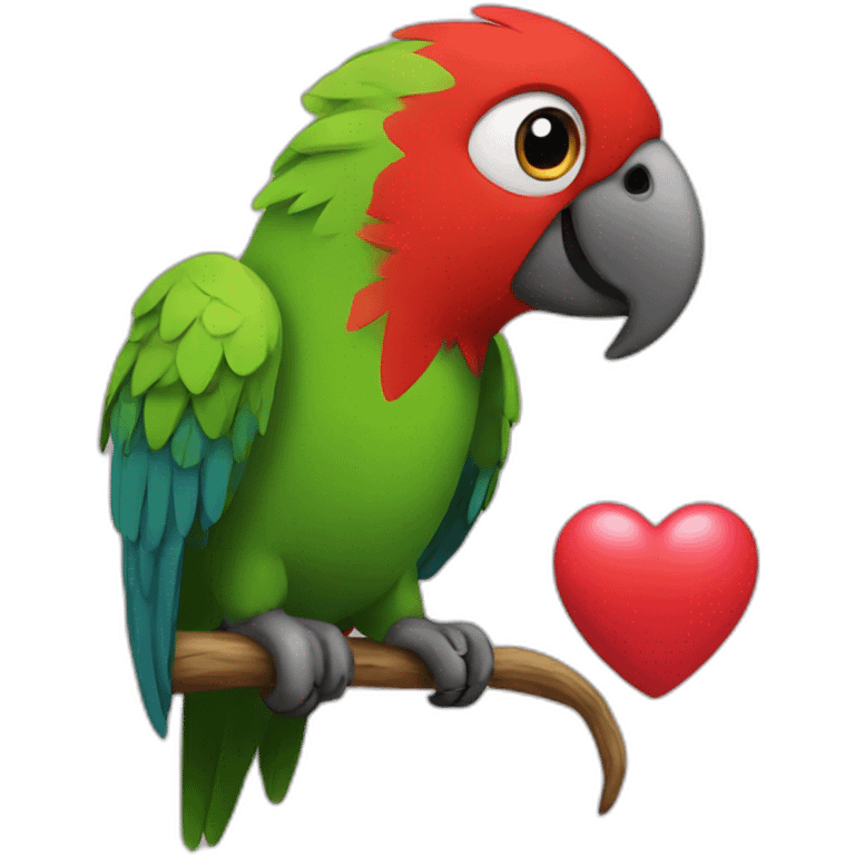 Parrot and heart emoji