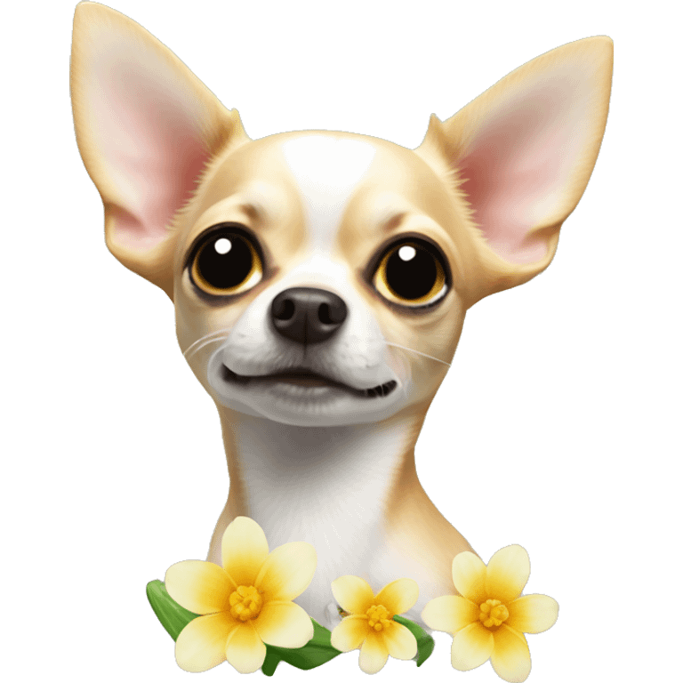 chihuahua flower emoji