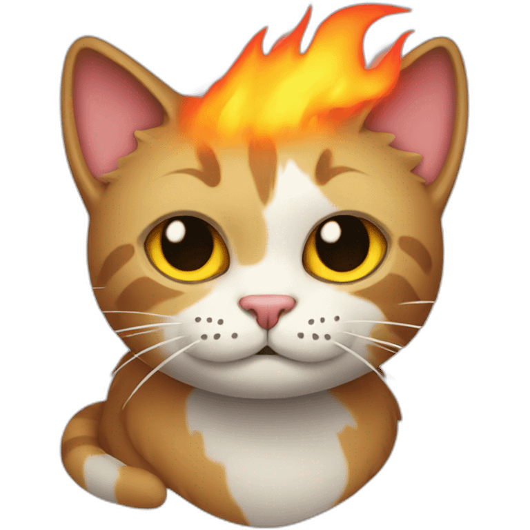 Cat with a flaming tail emoji