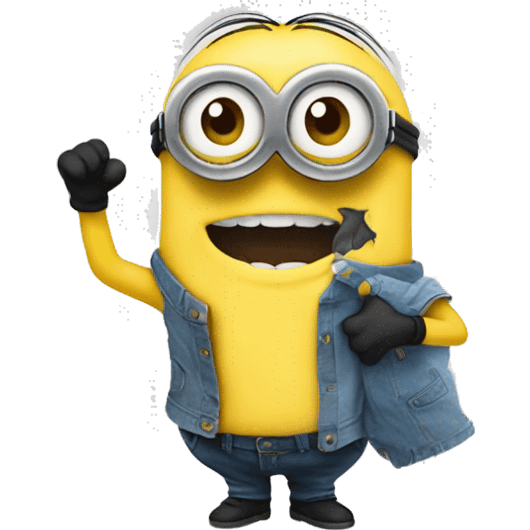 Minion with t-shirt never mew emoji