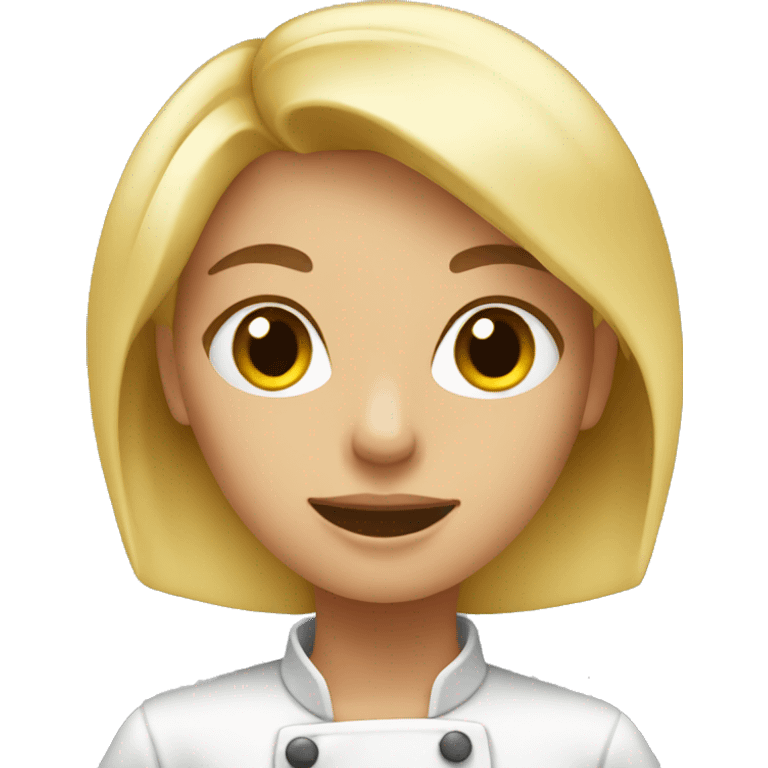 Girl cooking with blonde hair emoji