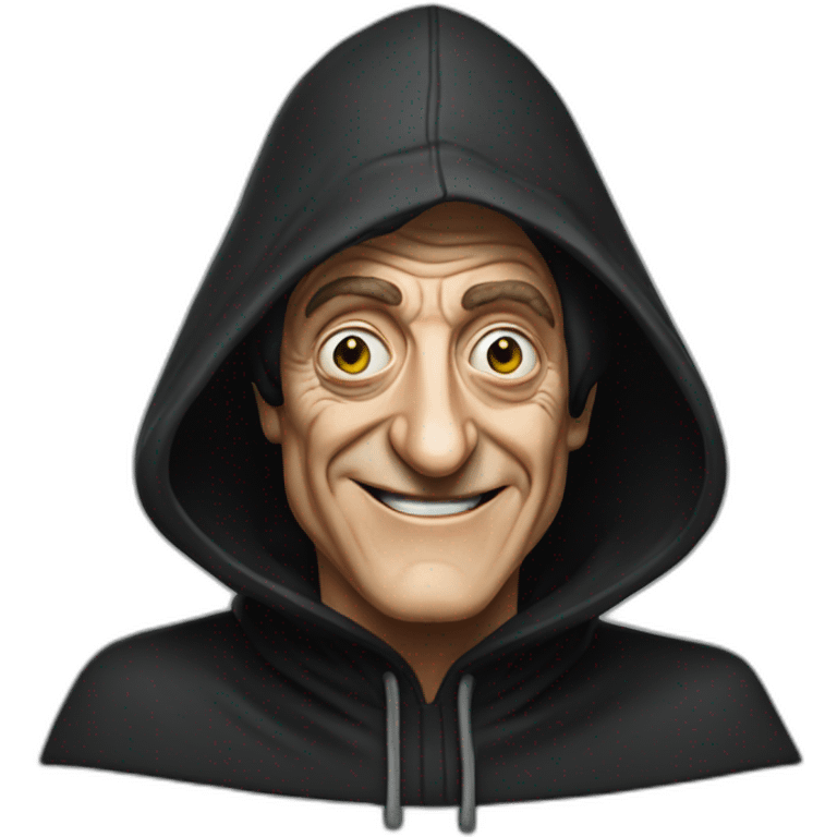 marty feldman with black hood smiling emoji