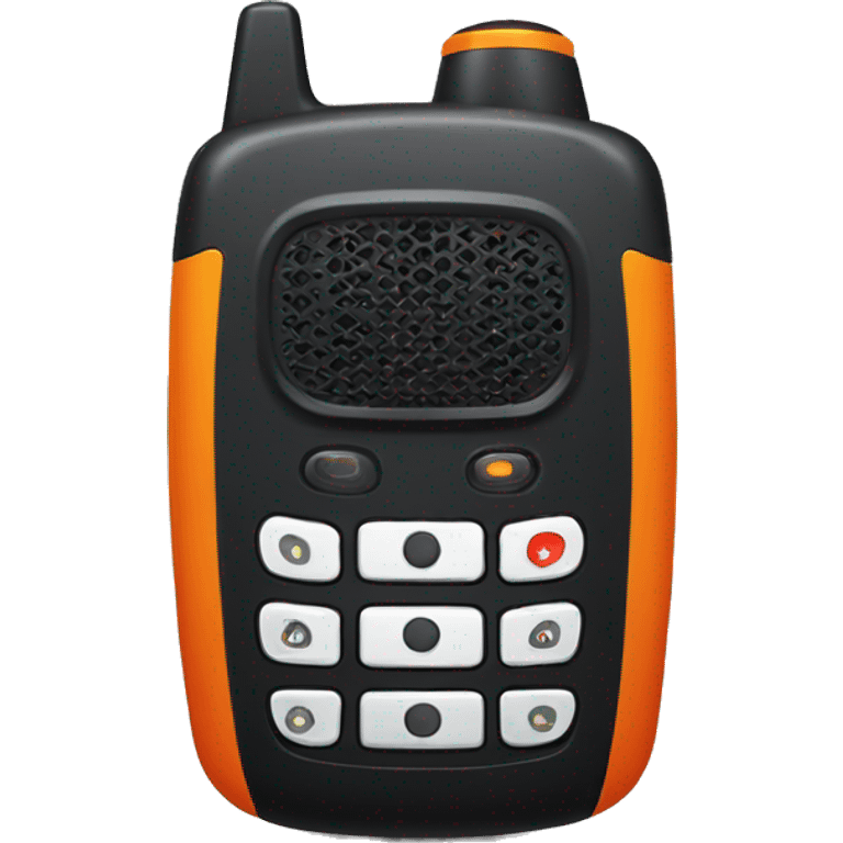 black walkie talkie with red-orange button on side emoji