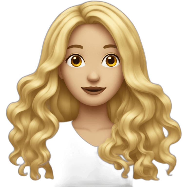 blonde long wavy hair girl emoji