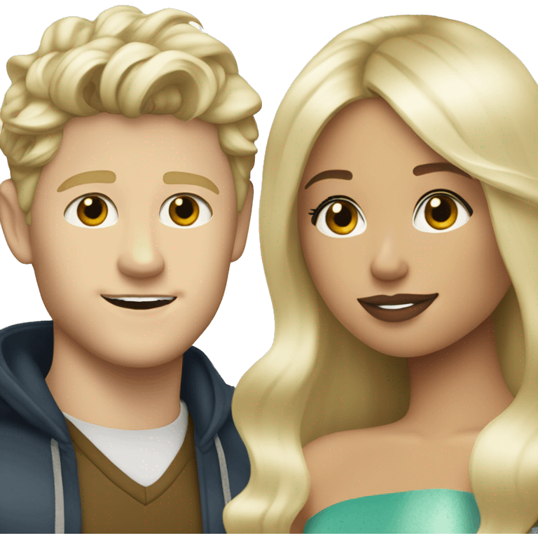 blonde glamorous girl and niall horan emoji