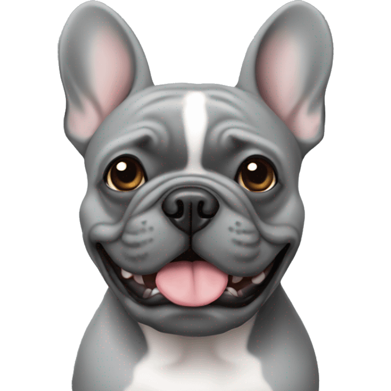 Grey french bulldog emoji