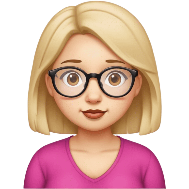 girl with glasses big nose chubby cheeks emoji