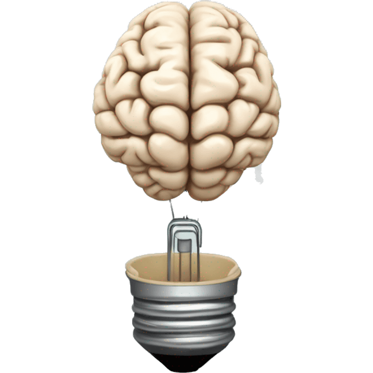 the human brain shaped idea lightbulb emoji